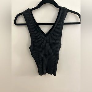 Lush knit sweater crop top tank